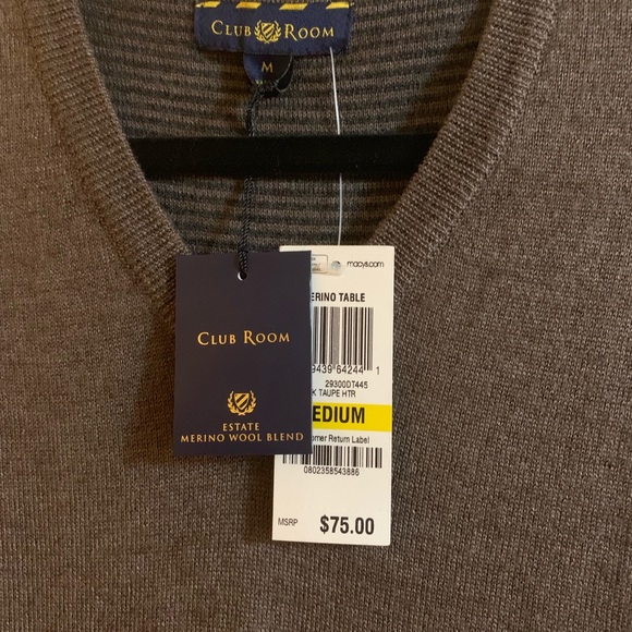 NWT men’s brown merino wool sweater - Picture 2 of 3